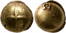 CELTIC, Northwest Gaul. Senones. 2nd-early 1st century BC. Stater (Gold, 11 mm, 7.10 g), 'Gallo-Belgic Bullet' or 'Globular Cross' type. Convex surfac...