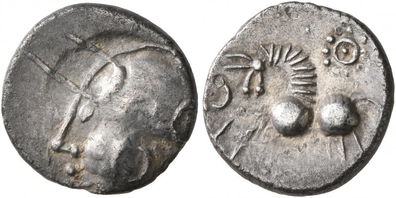 CELTIC, Central Gaul. Aedui. Circa 80-50 BC. Quinarius (Silver, 13 mm, 1.55 g, 8...