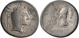 CELTIC, Middle Danube. Eravisci. Mid to late 1st century BC. Denarius (Silver, 17 mm, 3.15 g, 11 h), imitating a denarius of L. Roscius Fabatus of 59 ...