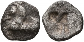 GAUL. Massalia. Circa 500-475 BC. Hemiobol (Silver, 7 mm, 0.44 g), Milesian standard. Forepart of pegasus to left. Rev. Rough incuse square. Auriol Gr...