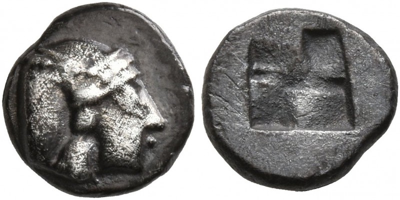 GAUL. Massalia. Circa 500-475 BC. Obol (?) (Silver, 8 mm, 0.63 g). Archaic femal...