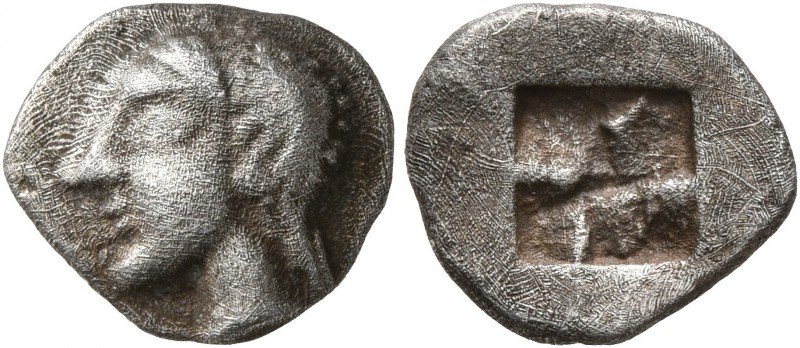 GAUL. Massalia. Circa 500-475 BC. Obol (Silver, 11 mm, 1.04 g), Milesian standar...