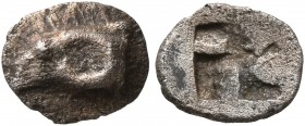 GAUL. Massalia. Circa 500-475 BC. Tetartemorion (Silver, 8 mm, 0.34 g), Milesian standard. Head of a ram to left. Rev. Rough incuse square. Auriol Gro...