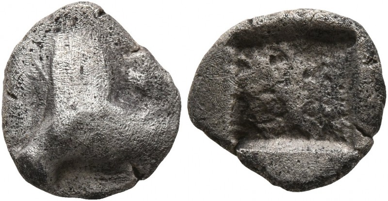 GAUL. Massalia. Circa 500-475 BC. Obol (Silver, 9 mm, 0.85 g). Uncertain tripart...