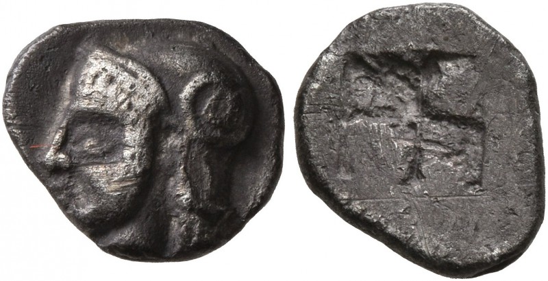 GAUL. Massalia. Circa 475-460 BC. Obol (Silver, 10 mm, 0.93 g), Phokaic standard...