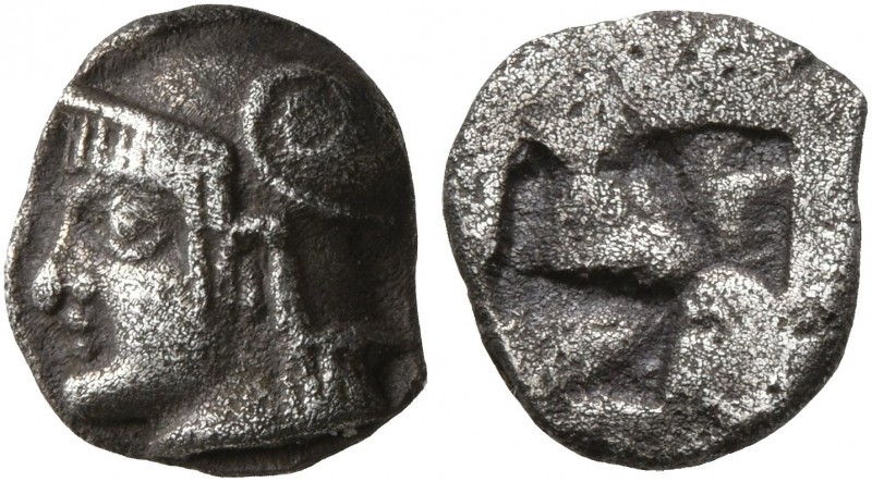 GAUL. Massalia. Circa 475-460 BC. Obol (Silver, 9 mm, 0.80 g). Head of Athena to...