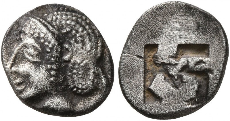 GAUL. Massalia. Circa 475-460 BC. Obol (Silver, 10 mm, 0.79 g), Phokaic standard...