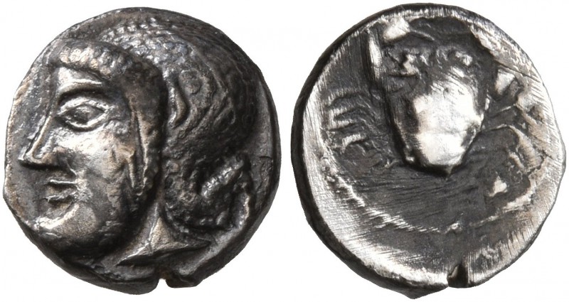 GAUL. Massalia. Circa 460-450 BC. Obol (?) (Silver, 9 mm, 0.81 g, 1 h). Archaic ...