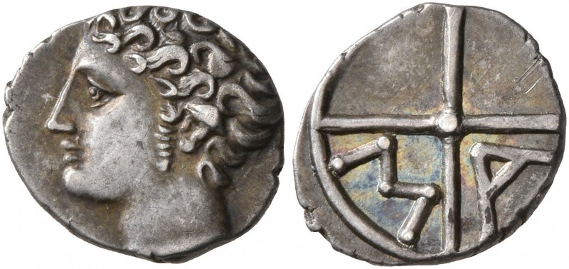 GAUL. Massalia. Circa 220-150 BC. Obol (Silver, 10 mm, 0.62 g). Bare head of Apo...