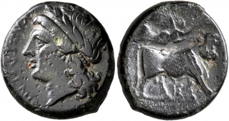CAMPANIA. Compulteria. Circa 265-240 BC. AE (Bronze, 20 mm, 5.33 g, 12 h). 'kump...