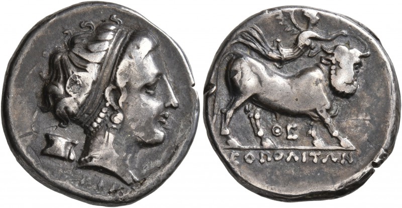 CAMPANIA. Neapolis. Circa 300-275 BC. Didrachm or Nomos (Subaeratus, 21 mm, 6.30...