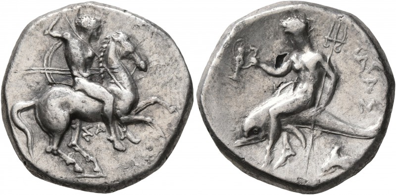 CALABRIA. Tarentum. Circa 315-302 BC. Didrachm or Nomos (Silver, 21 mm, 7.09 g, ...