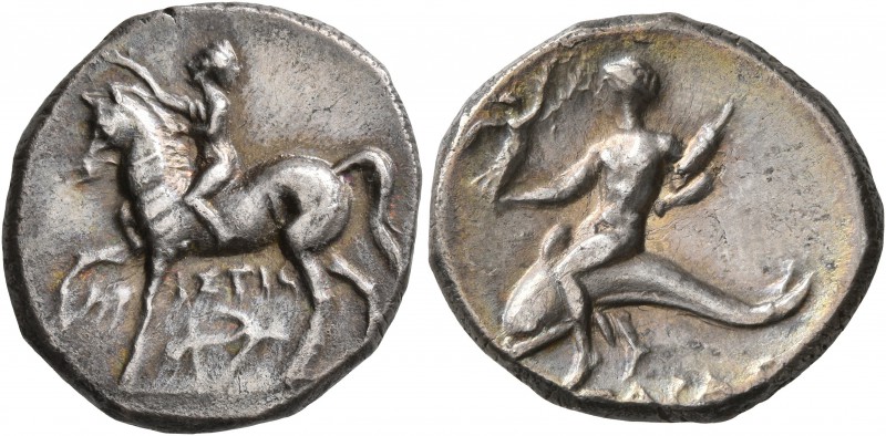 CALABRIA. Tarentum. Circa 272-240 BC. Didrachm or Nomos (Silver, 21 mm, 6.36 g, ...