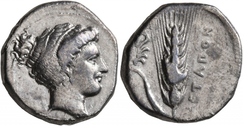 LUCANIA. Metapontion. Circa 400-340 BC. Didrachm or Nomos (Silver, 20 mm, 7.72 g...