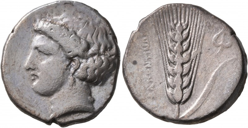 LUCANIA. Metapontion. Circa 400-340 BC. Didrachm or Nomos (Silver, 21 mm, 7.57 g...