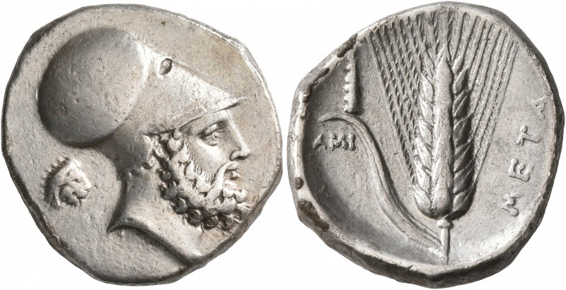 LUCANIA. Metapontion. Circa 340-330 BC. Didrachm or Nomos (Silver, 22 mm, 7.83 g...
