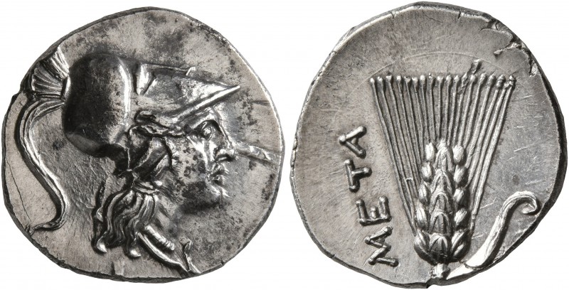 LUCANIA. Metapontion. Punic occupation, circa 215-207 BC. Half Shekel (Silver, 1...