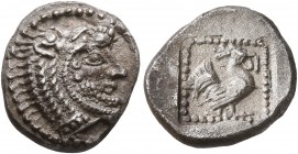 THRACE. Dikaia. Circa 480-450 BC. Triobol (Silver, 13 mm, 2.11 g, 9 h). Head of Herakles to right, wearing lion skin headdress. Rev. Rooster standing ...