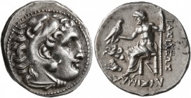KINGS OF THRACE. Lysimachos, 305-281 BC. Drachm (Silver, 18 mm, 4.26 g, 3 h), in the types of Alexander III, Lampsakos, circa 299/8-297/6. Head of Her...