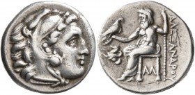 KINGS OF MACEDON. Alexander III ‘the Great’, 336-323 BC. Drachm (Silver, 18 mm, 4.27 g, 1 h), Lampsakos, struck under Antigonos I Monophthalmos, circa...