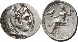KINGS OF MACEDON. Philip III Arrhidaios, 323-317 BC. Tetradrachm (Silver, 30 mm, 17.20 g, 10 h), Babylon, struck under Archon, Dokimos, or Seleukos I....