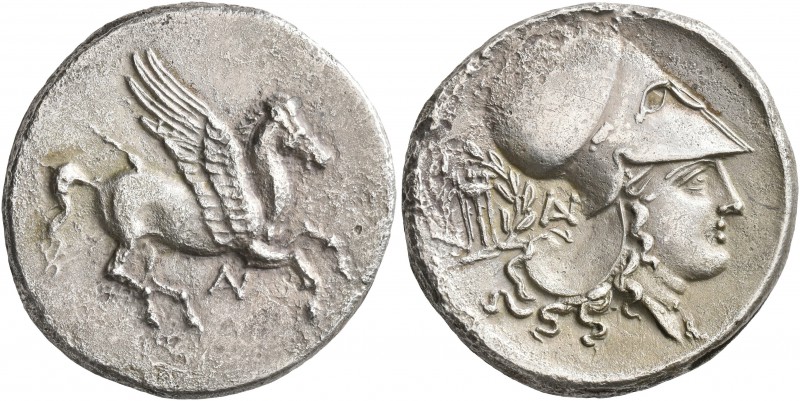 AKARNANIA. Anaktorion. Circa 350-300 BC. Stater (Silver, 22 mm, 8.19 g, 3 h). AN...