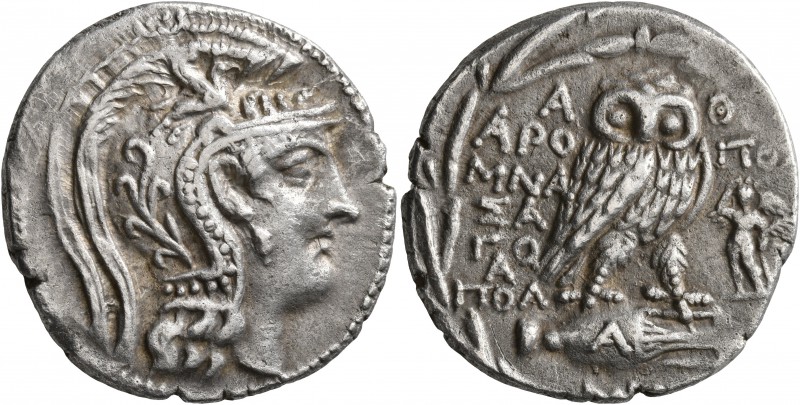 ATTICA. Athens. Circa 165-42 BC. Tetradrachm (Silver, 29 mm, 15.96 g, 1 h), Aero...