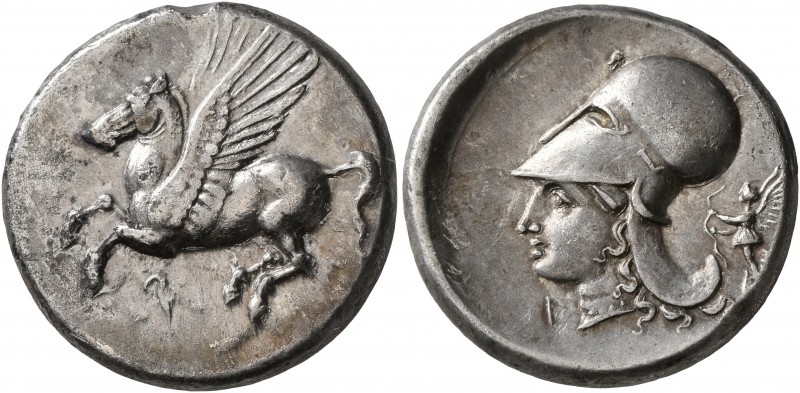 CORINTHIA. Corinth. Circa 375-300 BC. Stater (Silver, 21 mm, 8.53 g, 1 h). Ϙ Peg...