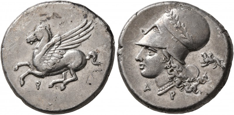 CORINTHIA. Corinth. Circa 375-300 BC. Stater (Silver, 21 mm, 8.48 g, 7 h). Ϙ Peg...