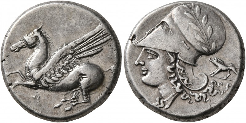 CORINTHIA. Corinth. Circa 375-300 BC. Stater (Silver, 20 mm, 8.53 g, 12 h). Ϙ Pe...