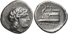 BITHYNIA. Kios. Circa 350-300 BC. Hemidrachm (Silver, 14 mm, 2.45 g, 1 h), Poseidonios, magistrate. Laureate head of Apollo to right. Rev. Π-OΣEI/ΔΩNI...
