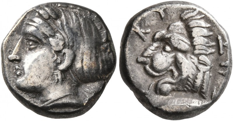 MYSIA. Kyzikos. Circa 390-341/0 BC. Drachm (Silver, 13 mm, 3.24 g, 1 h). ΣΩTEIPA...