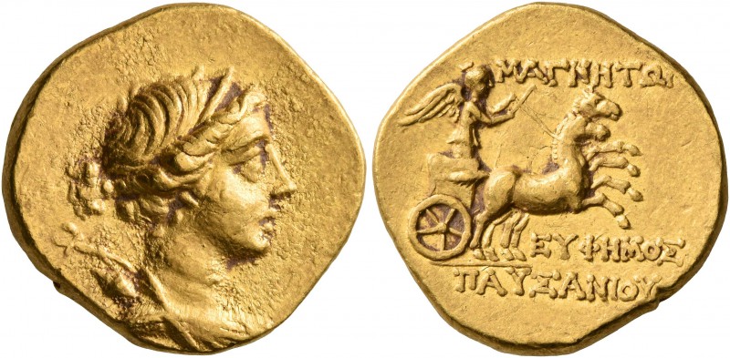 IONIA. Magnesia ad Maeandrum. Circa 130-120 BC. Stater (Gold, 19 mm, 8.39 g, 12 ...