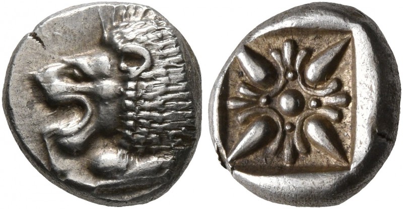 IONIA. Miletos. Late 6th-early 5th century BC. Diobol (Silver, 10 mm, 1.25 g). F...