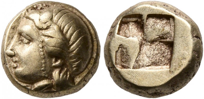 IONIA. Phokaia. Circa 478-387 BC. Hekte (Electrum, 9 mm, 2.55 g). Head of Io to ...