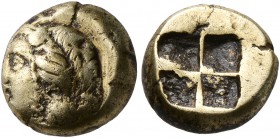 IONIA. Phokaia. Circa 478-387 BC. Hekte (Electrum, 10 mm, 2.56 g). Head of Io to left; below, [seal to right]. Rev. Quadripartite incuse square. Boden...