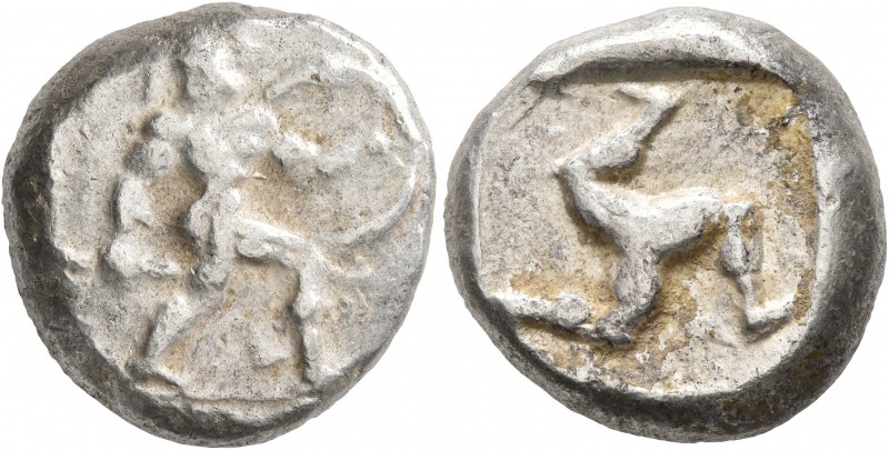 PAMPHYLIA. Aspendos. Circa 465-430 BC. Stater (Silver, 18 mm, 10.78 g). Hoplite ...