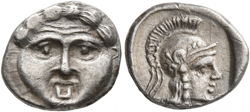 PISIDIA. Selge. Circa 350-300 BC. Obol (Silver, 11 mm, 1.01 g, 1 h). Facing gorg...