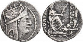 KINGS OF ARMENIA. Tigranes II ‘the Great’, 95-56 BC. Tetradrachm (Silver, 24 mm, 15.66 g, 12 h), Tigranokerta, circa 80-68. Draped bust of Tigranes II...