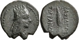 KINGS OF ARMENIA. Tigranes II ‘the Great’, 95-56 BC. Dichalkon (Bronze, 18 mm, 4.45 g, 12 h), Artaxata, 69. Draped bust of Tigranes the Younger (?) to...