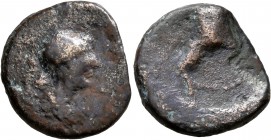 KINGS OF ARMENIA. Erato, sole reign, circa 13-15. Tetrachalkon (Bronze, 20 mm, 4.47 g, 8 h), Artaxata, RY 3. [BA - EP] Diademed and draped bust of Era...