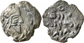 KINGS OF ARMENIA. Tiridates II (?), circa 217-252. AE (Bronze, 25 mm, 5.48 g, 12 h). Bearded head of Tiridates II to right, wearing five-pointed tiara...