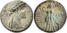 KINGS OF COMMAGENE. Iotape, 38-72. Dichalkon (Bronze, 15 mm, 3.45 g, 1 h), Selinos. BAΣΙΛΙΣΣA IΩTAΠH Diademed and draped bust of Iotape to right. Rev....