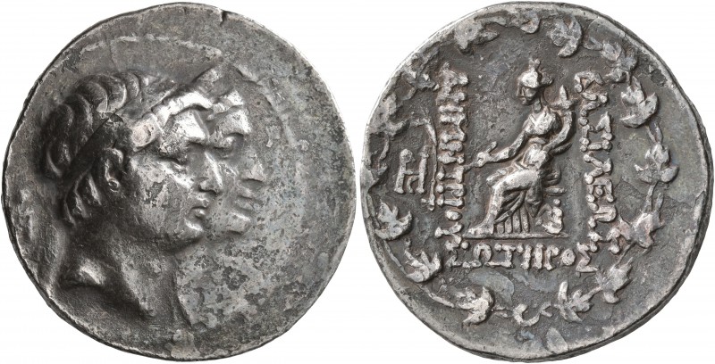 SELEUKID KINGS OF SYRIA. Demetrios I Soter, with Laodike IV, 162-150 BC. Tetradr...