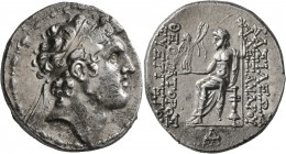 SELEUKID KINGS OF SYRIA. Alexander I Balas, 152-145 BC. Tetradrachm (Silver, 30 mm, 16.60 g, 2 h), Antiochia on the Orontes, circa 150. Diademed head ...