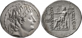 SELEUKID KINGS OF SYRIA. Alexander II Zabinas, 128-122 BC. Tetradrachm (Silver, 30 mm, 16.53 g, 1 h), Antiochia on the Orontes. Diademed head of Alexa...