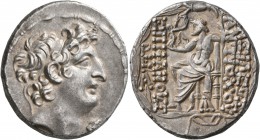 SELEUKID KINGS OF SYRIA. Antiochos VIII Epiphanes (Grypos), 121/0-97/6 BC. Tetradrachm (Silver, 27 mm, 15.97 g, 12 h), Antiochia on the Orontes, 109-9...
