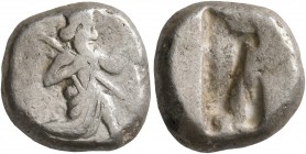PERSIA, Achaemenid Empire. Time of Darios I to Xerxes II, circa 485-420 BC. Siglos (Silver, 15 mm, 5.56 g), Sardes or subsidiary mint. Persian king or...