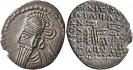 KINGS OF PARTHIA. Vologases IV, circa 147-191. Drachm (Silver, 22 mm, 3.10 g, 1 h), Ekbatana. Diademed bust of Vologases IV to left, wearing tiara. Re...