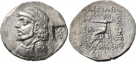 KINGS OF ELYMAIS. Kamnaskires IV, circa 63/2-54/3 BC. Tetradrachm (Silver, 26 mm, 14.82 g, 1 h), SE 254 = 59/8. Diademed and draped bust of Kamnaskire...